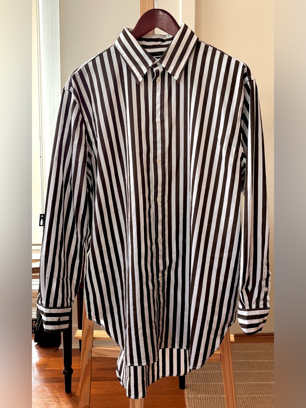 ⁠Polo Ralph Lauren Men's Brown Striped Button Down Long Sleeve Shirt Size L⁠